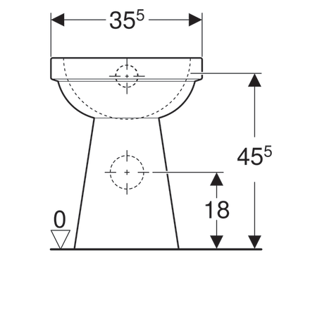 Унитаз напольный Geberit Renova Comfort, высота чаши 49 см, горизонтальный выпуск  218520000