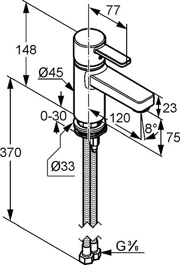 Смеситель Kludi Zenta XL 382620575 для раковины