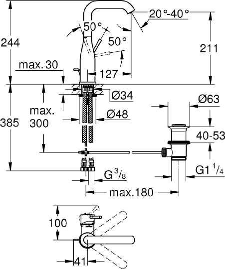 Смеситель Grohe Essence New 32628DA1 для раковины