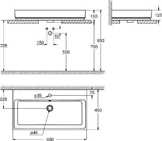 Раковина Grohe Cube Ceramic 3947700H