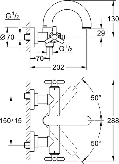 Смеситель Grohe Atrio 25010000 для ванны с душем