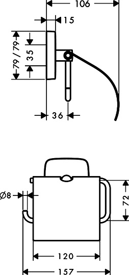 Держатель туалетной бумаги Hansgrohe PuraVida с крышкой