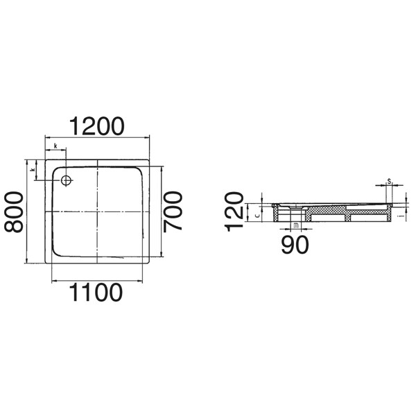 Душевой поддон Kaldewei Superplan  цвет-белый 389-2 (4473 3500 0001) pod1