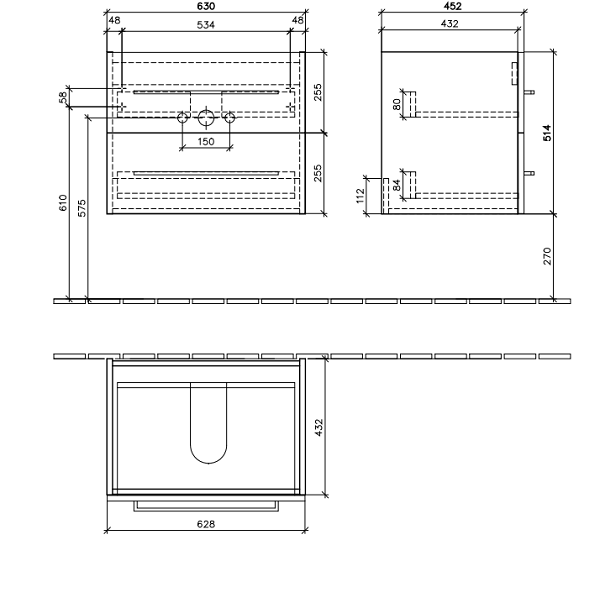 Тумба под раковину Villeroy&Boch Avento  цвет-Crystal White A89000B4 hog2
