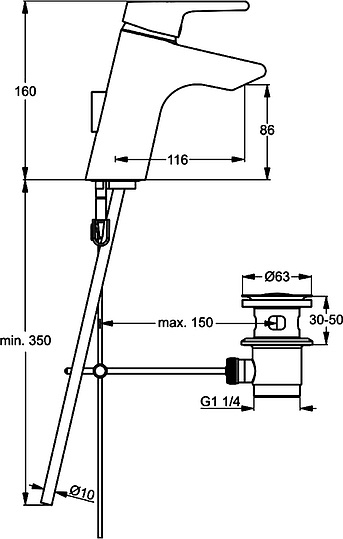 Смеситель Ideal Standard Active B8057AA для раковины