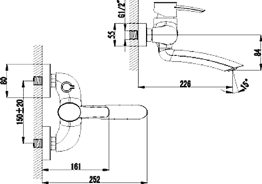Смеситель Lemark Atlantiss LM3214C для ванны с душем