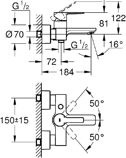 Смеситель Grohe Lineare New 33849001 для ванны с душем