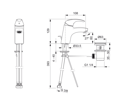Смеситель для раковины Oras Polara 1400F