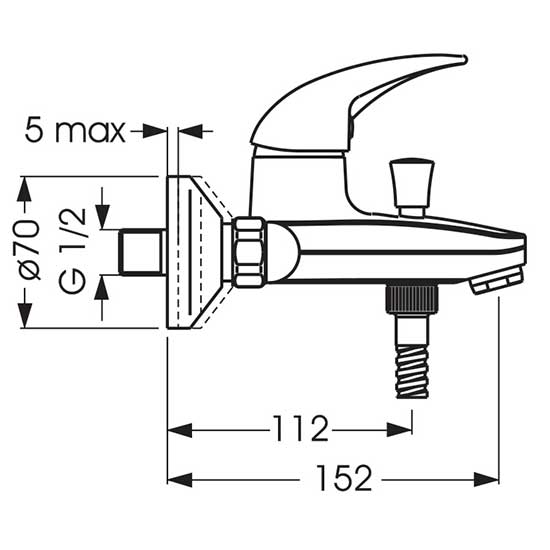 Настенный смеситель для ванны/душа Vidima ORION, душевой гарнитур в комплекте BA004AA