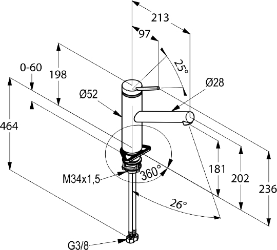 Смеситель Kludi Tangenta 44904F875 для кухонной мойки