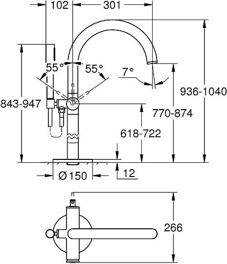 Смеситель Grohe Atrio New 32653DC3 напольный