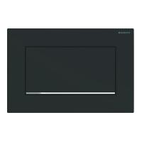 Смывная клавиша Geberit Sigma30, смыв/стоп, с креплением на винтах: черный матовый/хром глянцевый/черный матовый, (не оставляет отпечатки пальцев) с легкоочищаемой поверхностью 115.893.14.1