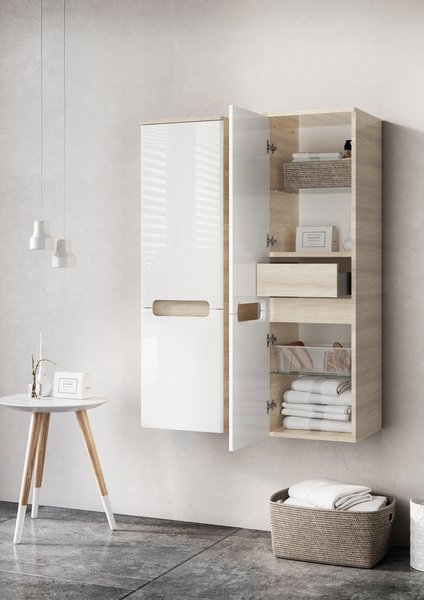 Шкаф боковой RAVAK SB-350 CLASSIC P белый/береза X000000310