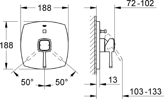 Смеситель Grohe Grandera 19920000 для ванны с душем
