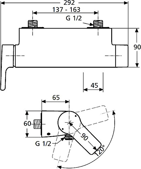 Смеситель Ideal Standard Attitude A4603AA для душа