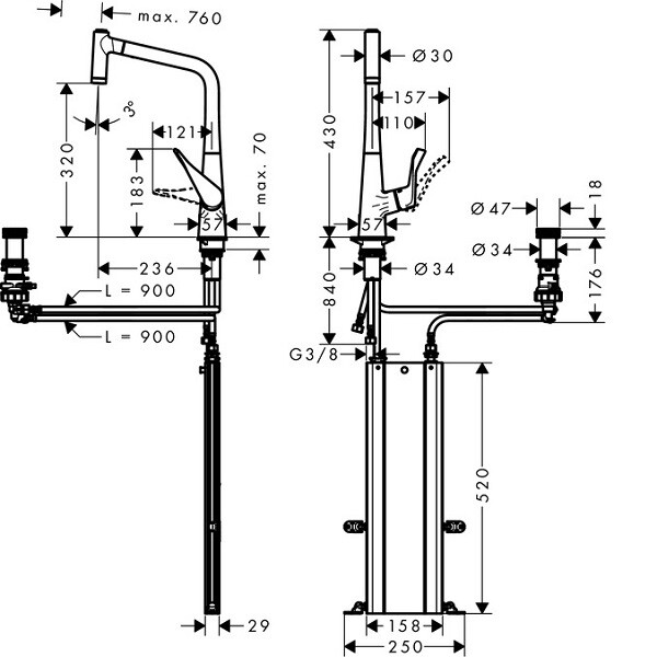 Смеситель для кухни Hansgrohe M71 73806000
