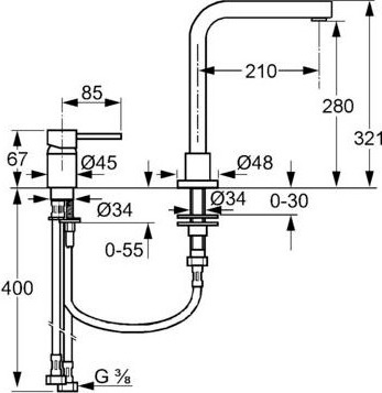 Смеситель Kludi L-ine 428540577 для кухонной мойки