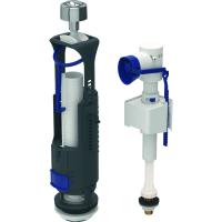 Смывной механизм для бачка унитаза Geberit тип 240-340, двойной смыв, подвод воды снизу, 3/8", ниппель из латуни: Глянцевый хром 136.938.21.2