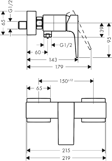 Смеситель Hansgrohe Metropol 32560340 для душа
