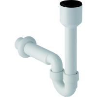 Сифон Geberit, для раковины для слива сильно загрязненной воды, со стенной розеткой, горизонтальный выпуск: d=40мм, Белый «Alpine» 152.607.11.1