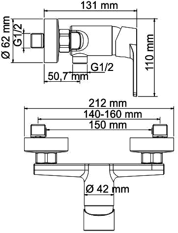 Смеситель Wasserkraft Dill 6102 для душа