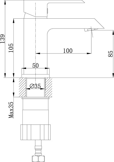Смеситель Rossinka RS38-11U для раковины