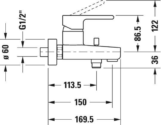 Смеситель Duravit B.2 B25230000010 для ванны с душем