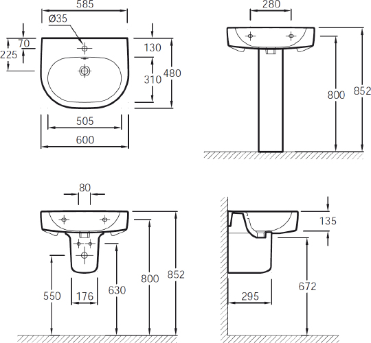 Раковина Jacob Delafon Kandel E1464 60 см