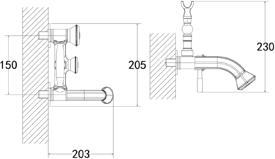 Смеситель Lemark Jasmine LM6612ORB для ванны с душем