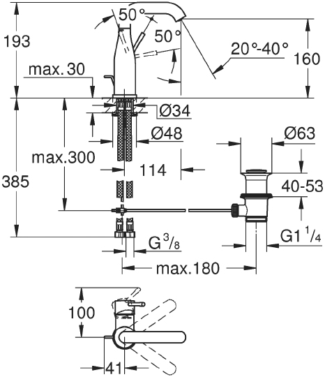 Смеситель Grohe Essence New 23462EN1 для раковины