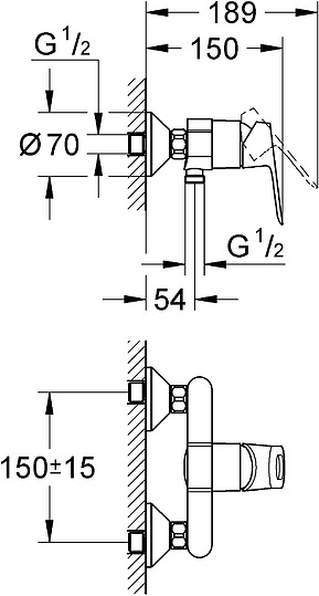 Смеситель Grohe BauLoop 23340000 для душа