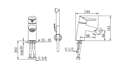 Смеситель для раковины с гигиеническим душем Oras Optima 2712F