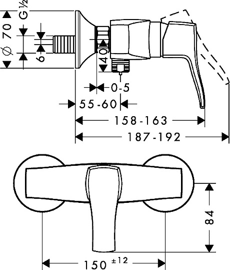 Смеситель Hansgrohe Metris Classic 31672000 для душа