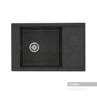 Мойка для кухни Aquaton Делия 78 прямоугольная с крылом графит 1A715132DE210 Мойка для кухни Aquaton Делия 78 прямоугольная с крылом графит 1A715132DE210