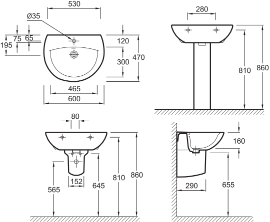 Раковина Jacob Delafon Patio E4159NG 60 см Раковина Jacob Delafon Patio E4159NG 60 см