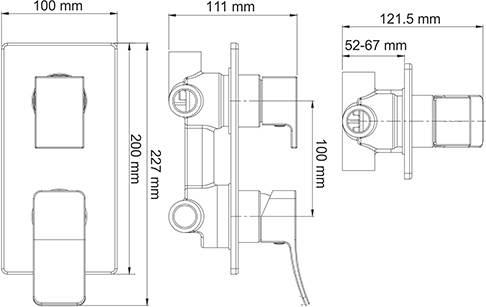 Смеситель Wasserkraft Aller 10671 С ВНУТРЕННЕЙ ЧАСТЬЮ, для ванны и душа