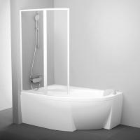 Шторка на борт ванны Ravak VSK2 Rosa 170 левая, белый профиль, витраж прозрачное стекло 76LB0100Z1