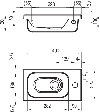 Рукомойник Ravak Chrome 40 R, XJGP1100000