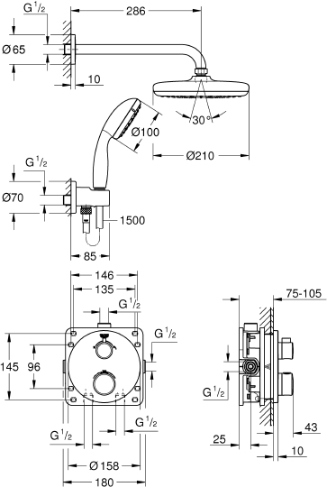 Душевой комплект Grohe Precision Trend 34733002