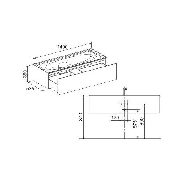 Тумба под раковину Keuco Edition 11  цвет-белый глянцевый 31361300100 hog2