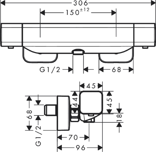 Термостат Hansgrohe Ecostat E 15773000 для душа