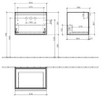 Тумба под раковину Villeroy&Boch Central Line  цвет-черный глянцевый A292F2EL hog2