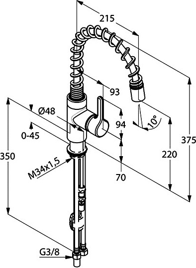 Смеситель Kludi Bingo star 428550578 для кухонной мойки