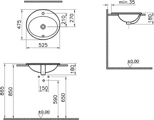 Раковина VitrA S20 5468B003-0001