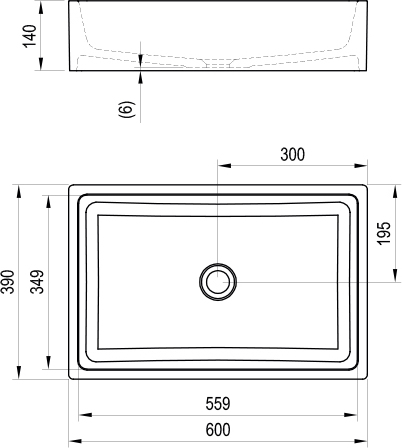 Раковина Ravak Formy 01 60, XJL01260000