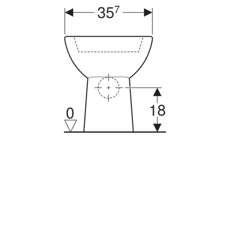 Чаша унитаза напольного Geberit Renova, глубина 66,5 см, горизонтальный выпуск 203820000