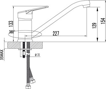 Смеситель Lemark Luna LM4104C для кухонной мойки
