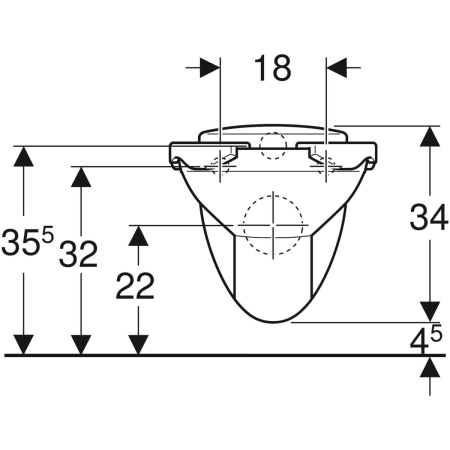 Унитаз подвесной для детей Geberit Bambini, горизонтальный выпуск, накладка красная 201710000