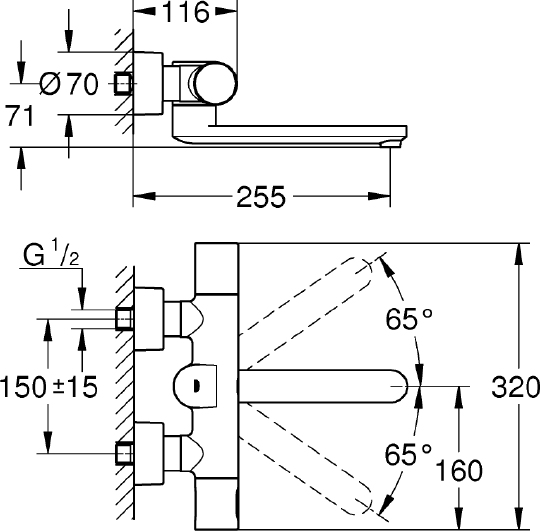 Термостат Grohe Eurosmart Cosmopolitan E 36333000 для раковины