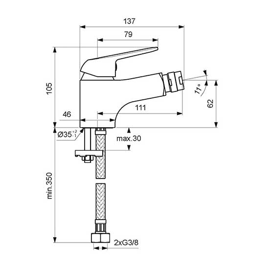 Смеситель для биде Vidima FINE, BA386AA Смеситель для биде Vidima FINE, BA386AA